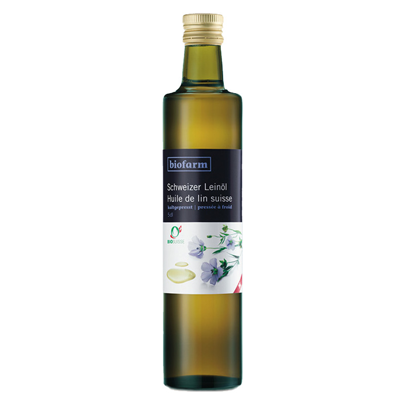 Biofarm Leinöl CH Knospe Bio Suisse Flasche 5 dl