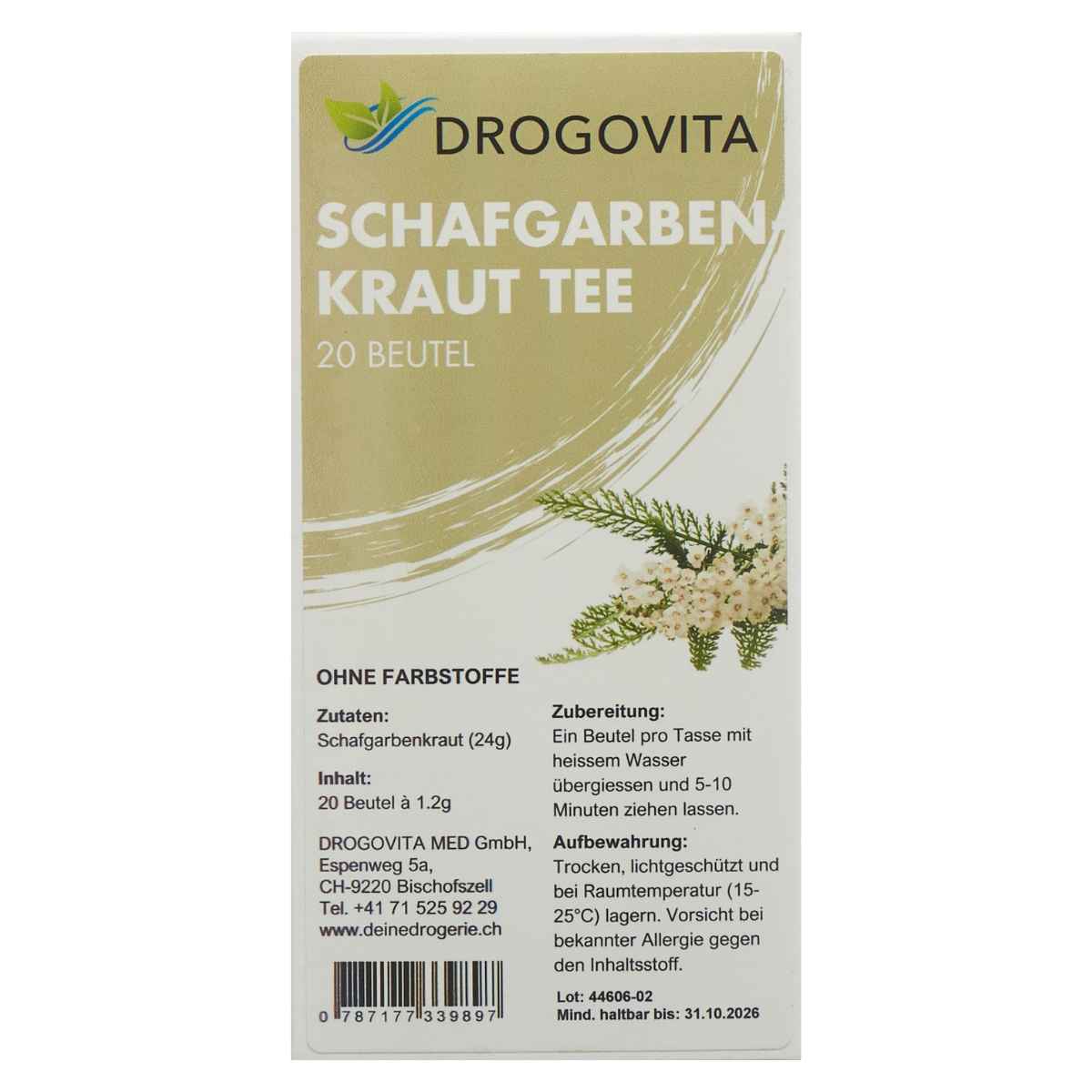 DROGOVITA Schafgarben Tee Beutel 20 Stück