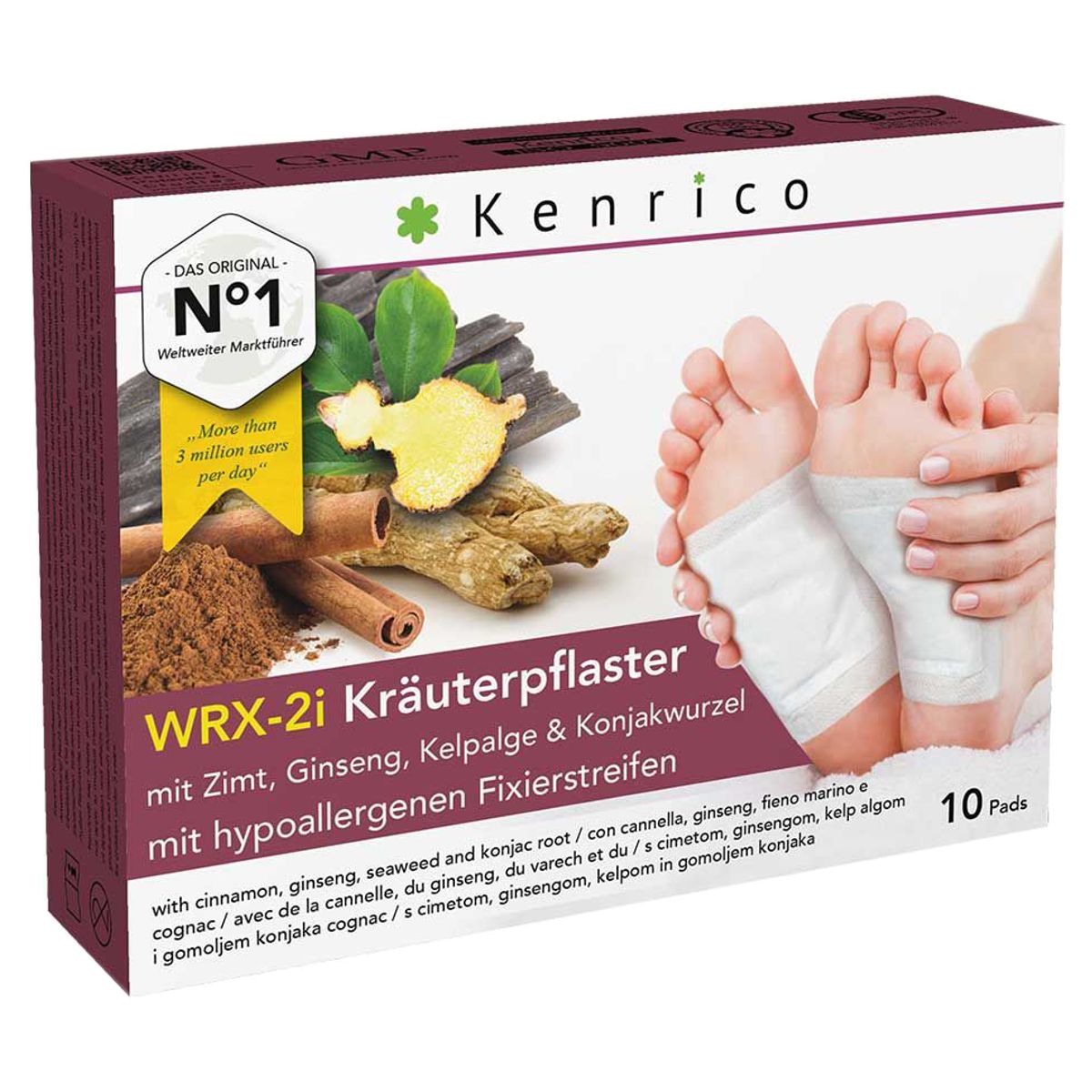 Kenrico Kräuterpflaster Zimt Ginseng, Kelpalge, Konjakwurzel 10 Stück